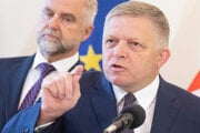 Premiér Robert Fico na utorňajšej tlačovej konferencii.