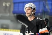 Hráč Montrealu Canadiens Juraj Slafkovský na tréningu hokejistov HC Košice. 