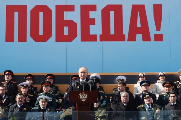 Ruský vodca Vladimir Putin počas osláv Dňa víťazstva.
