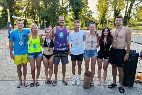Štyri najlepšie dvojice na turnaji v mixe. 