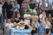 Tigran Barseghjan (Slovan) reaguje po nepremenej penalte v odvetnom zápase 3. predkola Ligy majstrov vo futbale ŠK Slovan Bratislava – Kajrat Almaty.