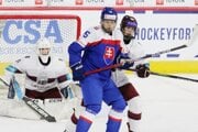 Andreas Straka v zápase Slovensko - Lotyšsko na MS 18.