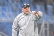 Na snímke tréner futbalistov Slovana Vladimír Weiss st. v prvom zápase play-off Európskej ligy UEFA 2025/26 ŠK Slovan Bratislava - BSC Young Boys vo štvrtok 21. augusta 2025 v Bratislave.