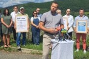 Martin Land počas tlačového brífingu k plánovanej výstavbe prečerpávacej vodnej elektrárne Málinec - Látky.