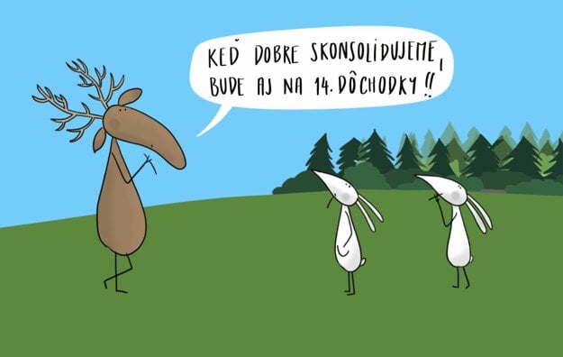 Keď jeleň konsoliduje (zdroj: Rosie Naive Art)
