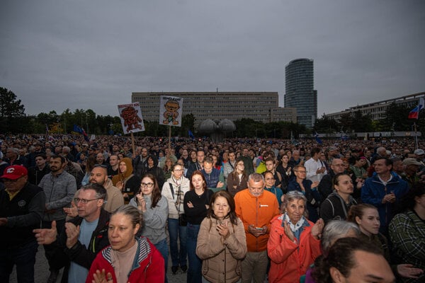 Protivládny protest v Bratislave.