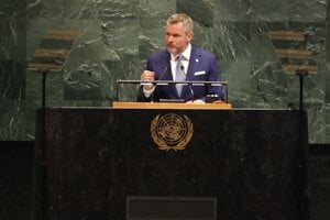Slovenský prezident Peter Pellegrini počas prejavu na Valnom zhromaždení OSN.