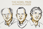 Traja držiteľia Nobelovky za fyziku za roku 2025(zľava): John Clarke, Michel Devoret a John Martinis.