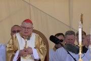 Dominik kardinál Duka, emeritný pražský arcibiskup a primas český, celebruje slávnostnú pontifikálnu svätú omšu na národnej Cyrilo-metodskej púti v Nitre 5. júla 2025. 