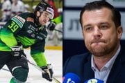 Útočník Žiliny Brendan Ranford a generálny manažér Slovana Bratislava Lukáš Havlíček.
