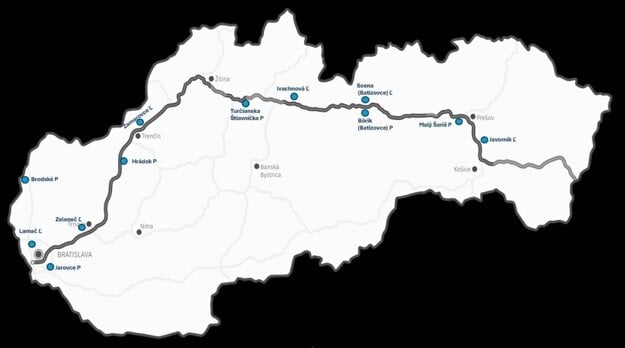 Lokalita A s 12 odpočívadlami v správe Západoslovenskej energetiky. (zdroj: ePVO)