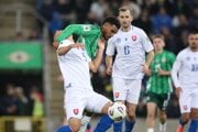 Fotka zo zápasu Severné Írsko - Slovensko.