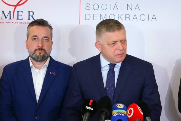 Tlačová konferencia strany Smer po skončení pracovného snemu.