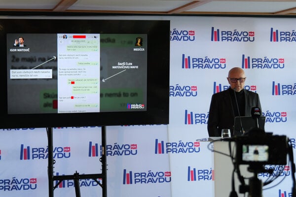 Zoroslav Kollár na tlačovej konferencii zverejnil údajnú komunikáciu Igora Matoviča s Danielom Lipšicom.