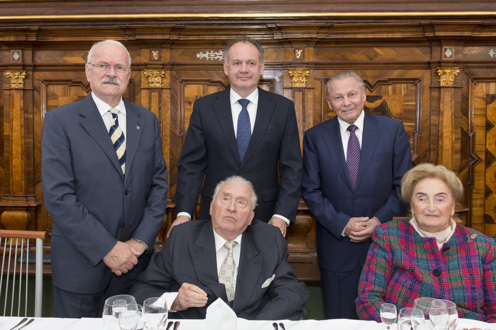 Stretnutie prezidentov Slovenskej republiky pri príležitosti 85. narodenín prvého prezidenta SR Michala Kováča, 23. september 2015.
