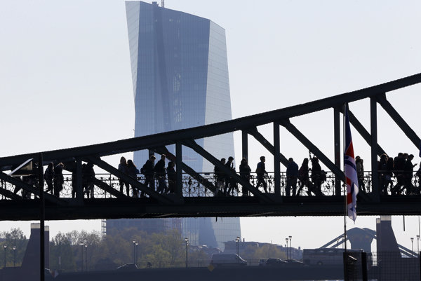 Európska centrálna banka vo Frankfurte nad Mohanom.