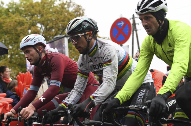 Peter Sagan na štarte v Nemecku.