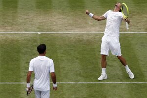 Filip Polášek (vpravo) a Ivan Dodig na Wimbledone 2019.