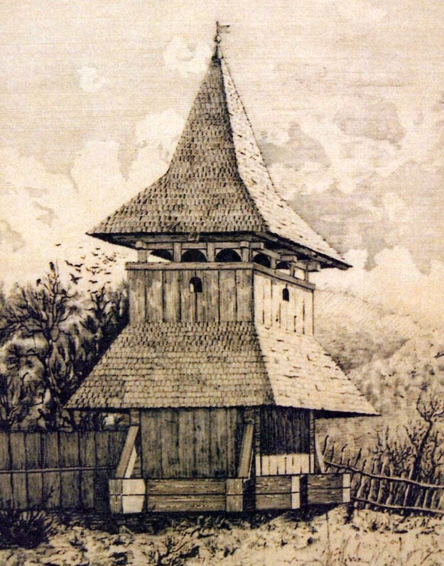 Drevená zvonica na konci 19. storočia