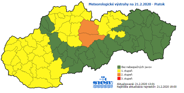 SHMÚ vydal výstrahy pred vetrom a snežením najmä pre Spiš.