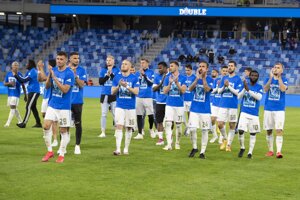 Futbalisti ŠK Slovan Bratislava.