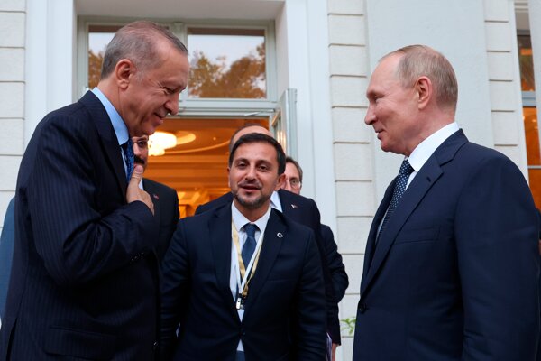 Turecký prezident Recep Tayyip Erdogan a ruský prezident Vladimir Putin.