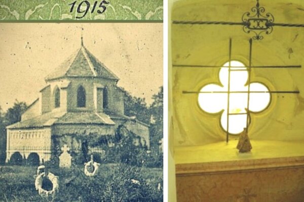 Hrobka rodiny Esterházyovcov v Želiezovciach na zábere z roku 1915.