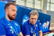 Ľuboš Hepner (vľavo) a Pavol Streicher počas ME U17 v Podgorici.