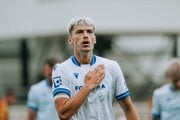 Slovenský futbalista Tomáš Rigo sa teší z gólu v drese Baníka Ostrava.
