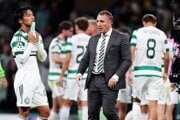 Tréner futbalistov Celticu FC Brendan Rodgers po zápase proti Kajratu Almaty. 
