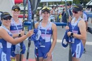 Slovenský štvorkajak v zložení Réka Bugárová, Sofia Bergendiová, Hana Gavorová a Bianka Sidová.