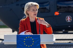 Ursula von der Leyen počas návštevy Litvy 1. septembra. 