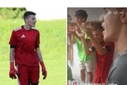 J. Lukačovič a tím Bojnej po výhre nad Podhradím.