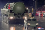 Medzikontinentálna balistická raketa Hwasong-20.
