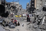 Ruiny mesta Gaza.