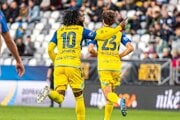 Radosť hráčov FC Košice po strelení gólu proti Michalovciam.
