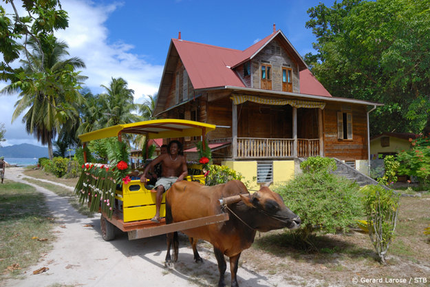 Tradičný dom na Seychelách.