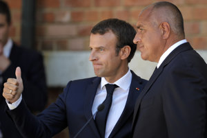 Emmanuel Macron a srbský premiér Bojko Borisov.