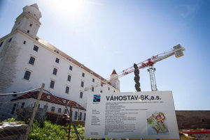Výstavba garáži pri Bratislavskom hrade.