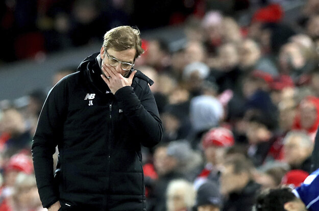 Tréner Liverpoolu Jurgen Klopp bol po zápase právom sklamaný.