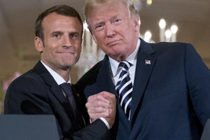 Emmanuel Macron a Donald Trump.