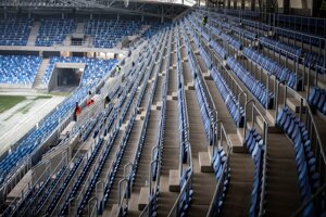 Aktuálny stav výstavby Národného futbalového štadióna na Tehelnom poli.