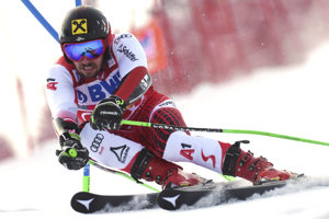 Marcel Hirscher počas pretekov Svetového pohára v Adelbodene.