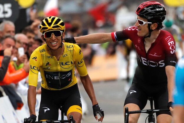 Egan Bernal (vľavo) a Geraint Thomas sa prezentujú slabšou formou.