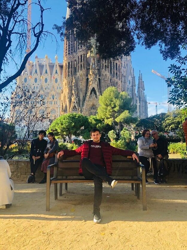 Najlepší strelec jesennej časti Tomáš Benkó počas návštevy Barcelony.