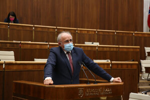 Minister pôdohospodárstva Ján Mičovský v parlamente.