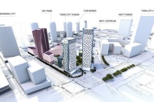 Vizualizácia projektu Ister Tower.