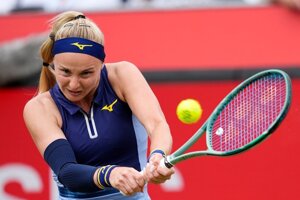 Rebecca Šramková na turnaji WTA Londýn 2025.