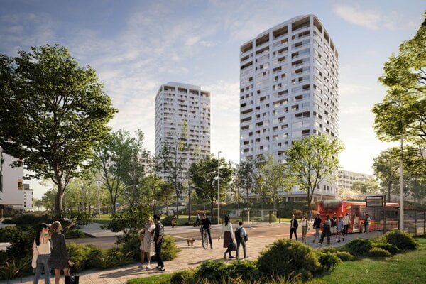 Vizualizácia projektu Slnečnice nad mestom.