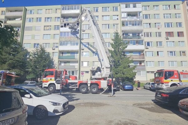 Požiar na Michalovskej ulici v Košiciach.